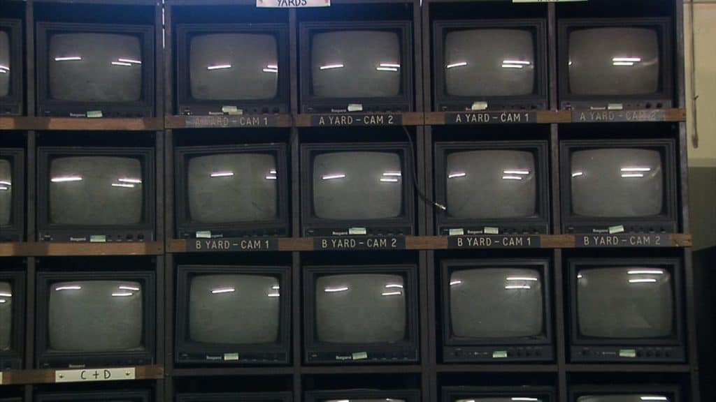 Former Emergency Control Room blank TV screens